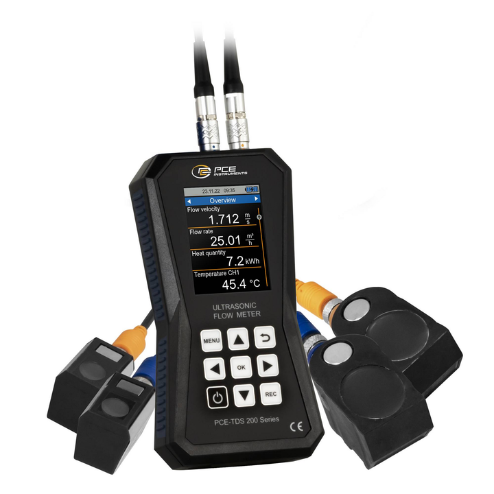 PCE Instruments Ultraschall-Durchflussmessgerät mit Durchflusssensoren Sensoren
