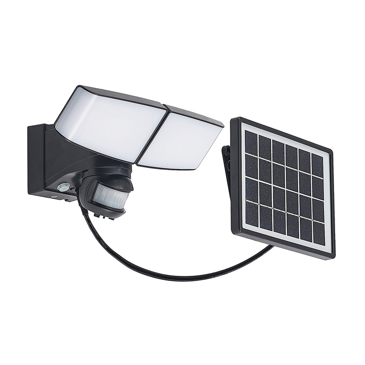 Prios Kalvito LED-Solar-Wandstrahler Wandleuchte Wandlampe Leuchte Sensor 2-fl.