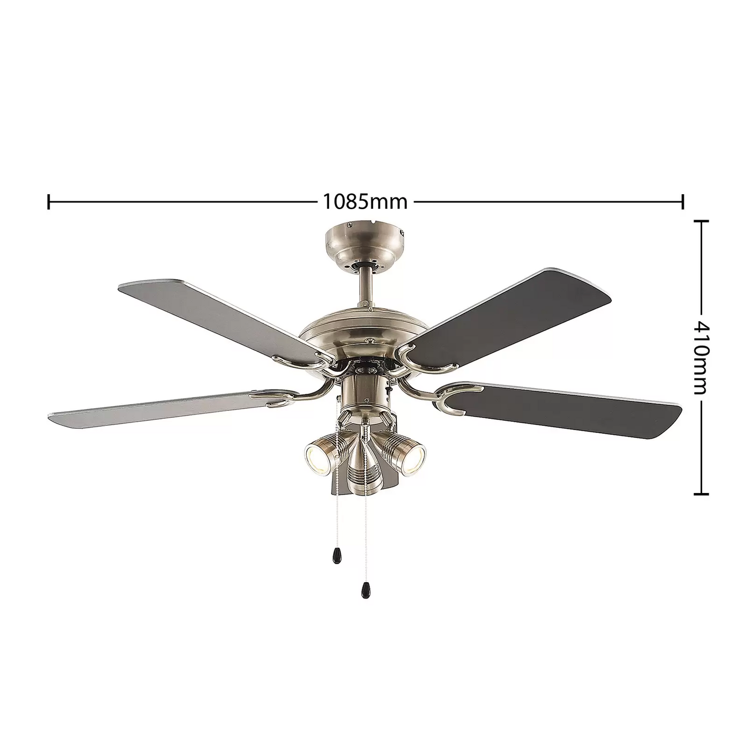 B-Ware Starluna Anariki Deckenventilator Ventilator Decken Ventilator Silber Schwarz755