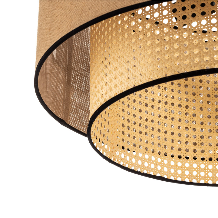 Deckenleuchte Big Boho Rattan beige schwarz Deckenlampe Lampe Leuchte Spot Licht