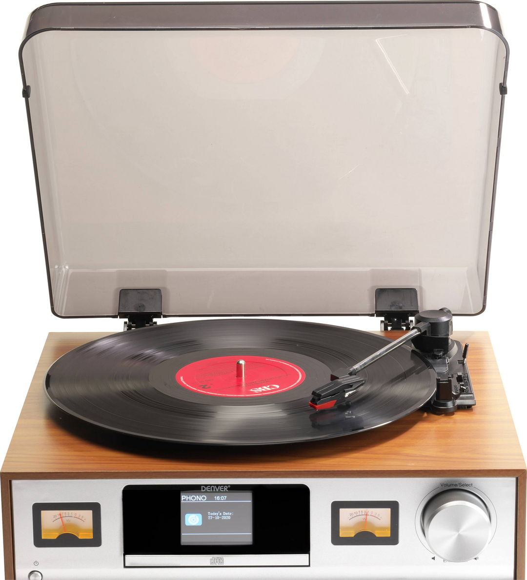 Denver MRD-52LIGHTWOOD Plattenspieler Direktantrieb Retro Musiksystem Hellbraun