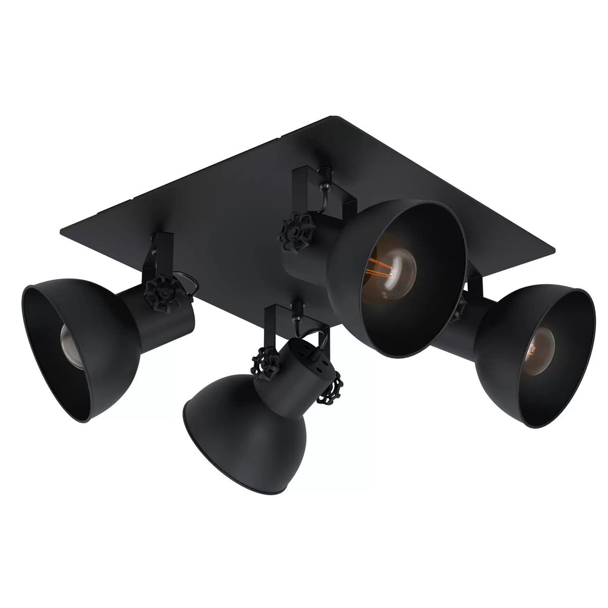 Eglo Deckenstrahler Strahler Barnstaple LED dimmbar schwarz 4-flammig 45x45cm - 9002759434342