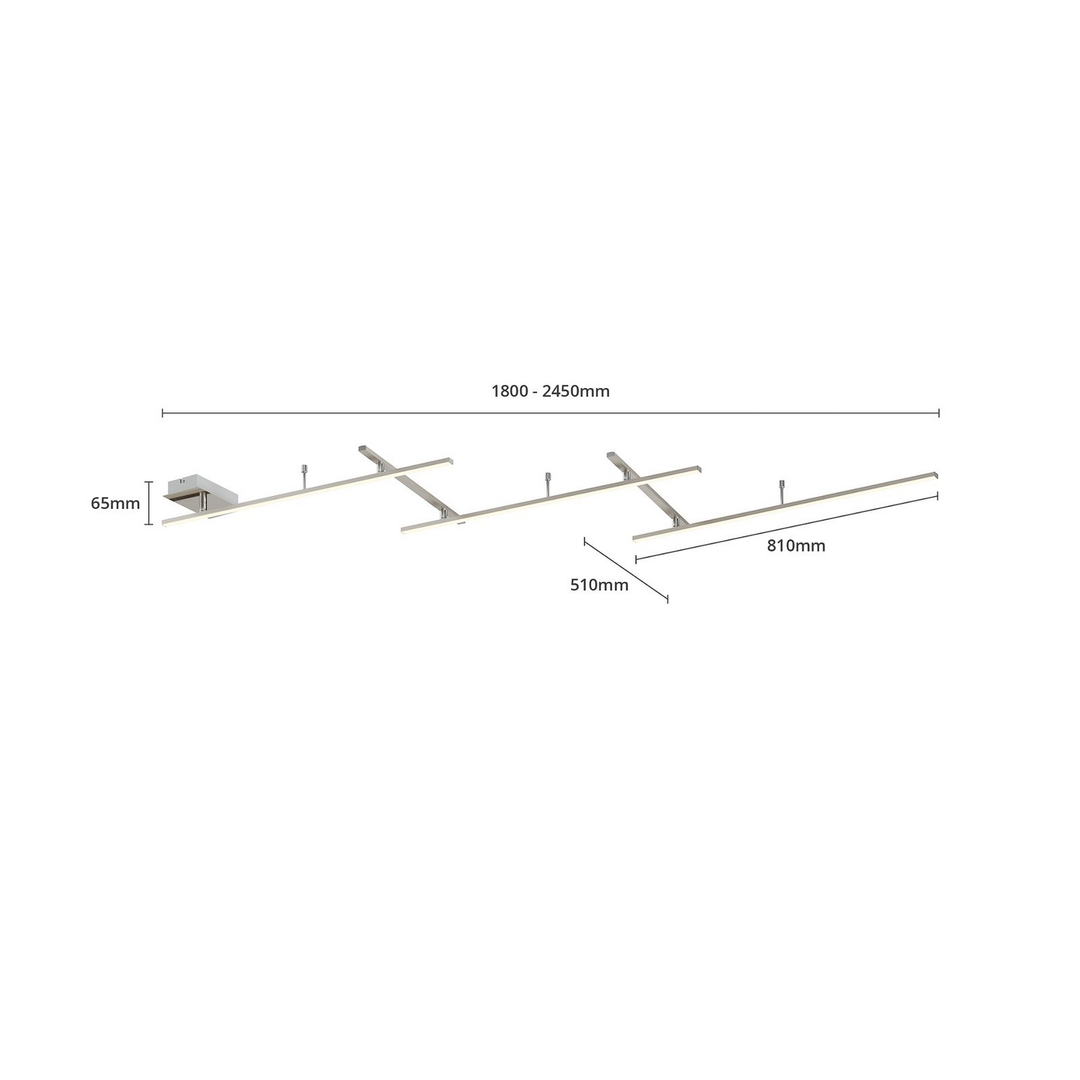 Trio Lighting Led Deckenlampe Indira Hängelampe Lampe Leuchte Dimmbar 25 W Nickel B-Ware