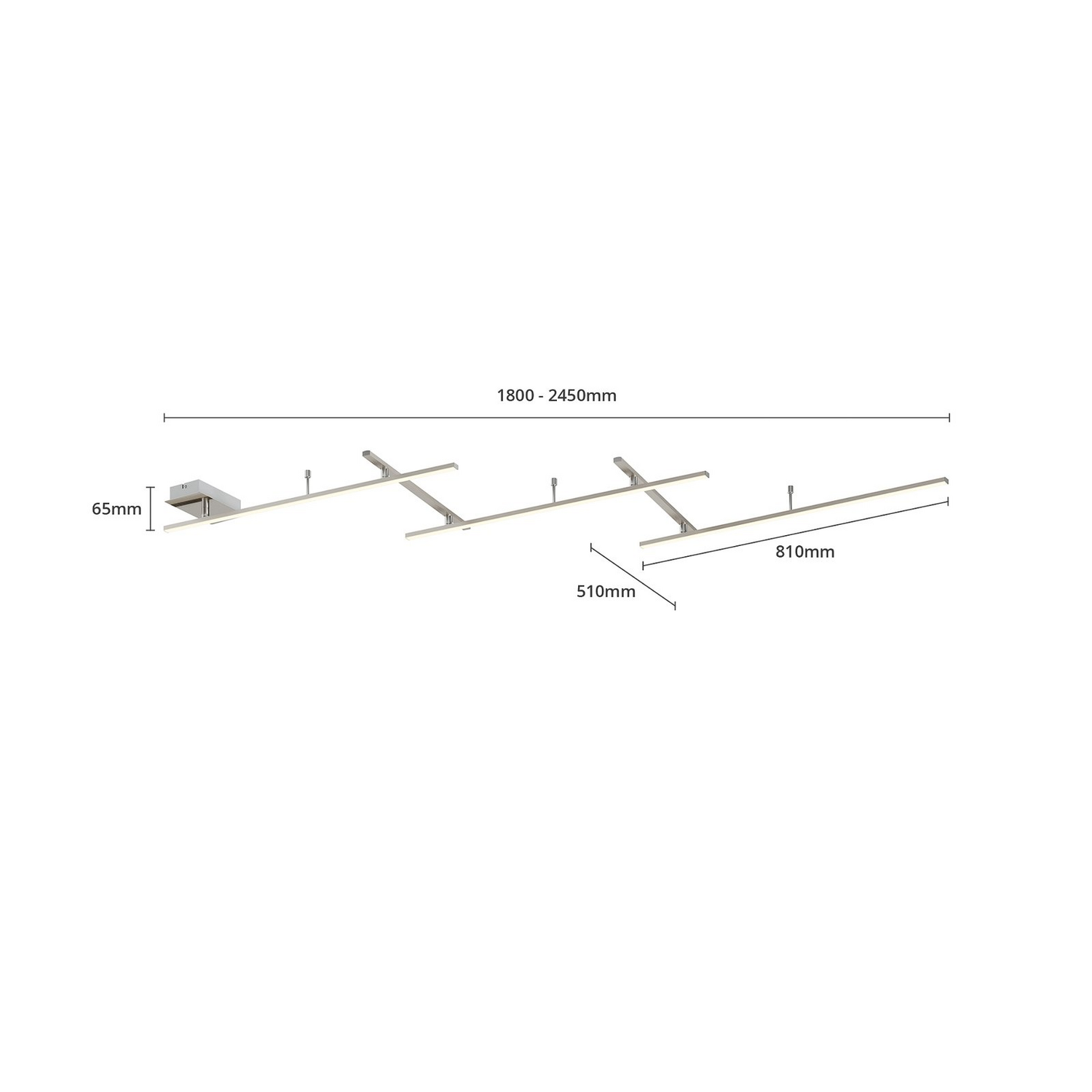 B-Ware Trio Lighting Led Deckenlampe Indira Hängelampe Lampe Leuchte Dimmbar 25 W Nickel