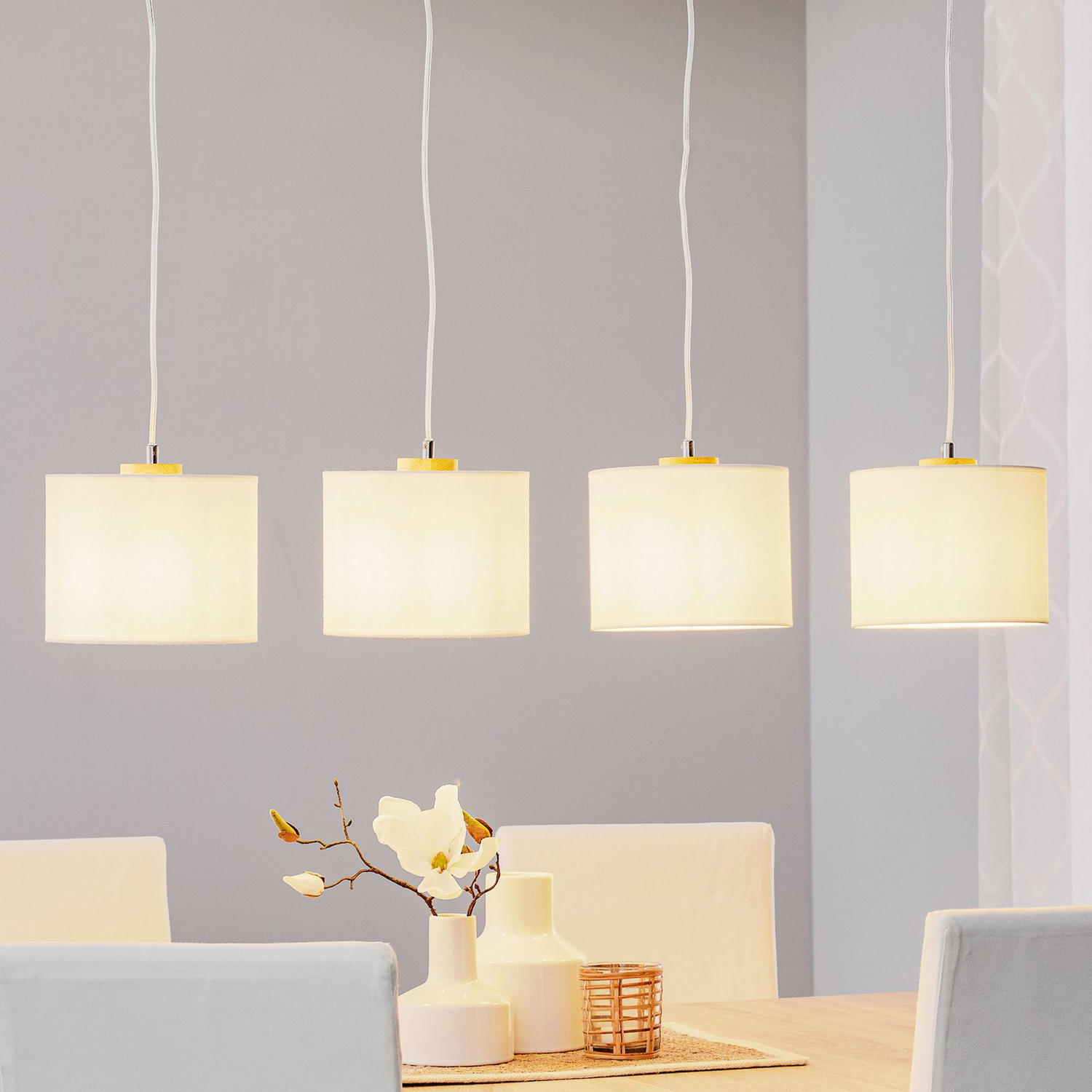 Euluna Hängeleuchte Hängeleuchte Lampe Leuchte Decke Corralee Weiß Vierflammi509 B-Ware - 5903839982705