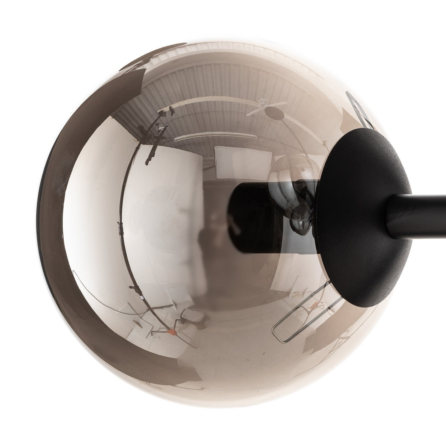B-Ware Hängeleuchte Glassy 6 Flammig Schwarz Grafit Glas 110 Cm Deckenlampe Lampe Spot
