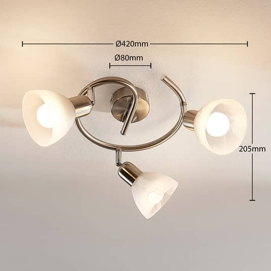 Plafonnier LED Lindby Paulina, rosace, luminaire de plafond 