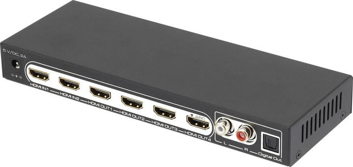 speaka-professional 4 Port HDMI-Splitter mit Fernbedienung Audio-Port 3840x2160
