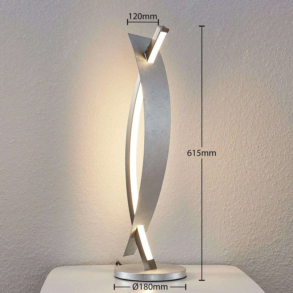 Lucande Led Tischlampe Marija Tischlampe Lampe Leselampe Leuchte 10 W Silber B-Ware
