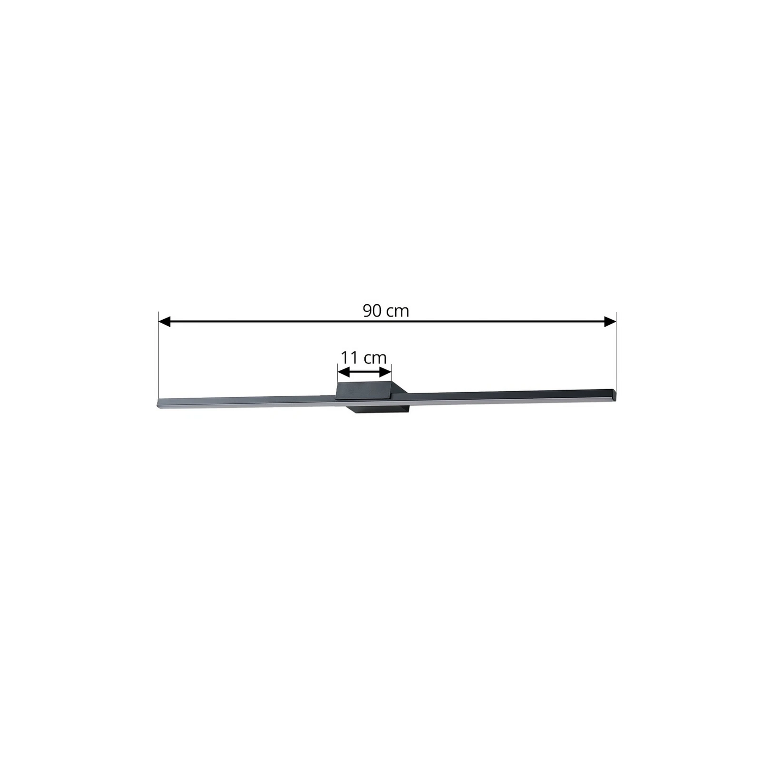 B-Ware Lucande Spiegellampe Badleuchte Led Schwarz Aluminium Kunststoff Ip44 90cm335