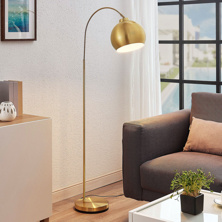 Lindby Bogenstehlampe Moisia Stehleuchte Stehlampe Lampe Leuchte E27 Messing318 B-Ware