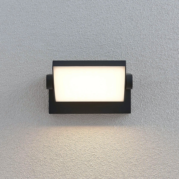 Lindby LED-Außenwandleuchte Sherin Außenwandleuchte Wandlampe Wandstrahler grau