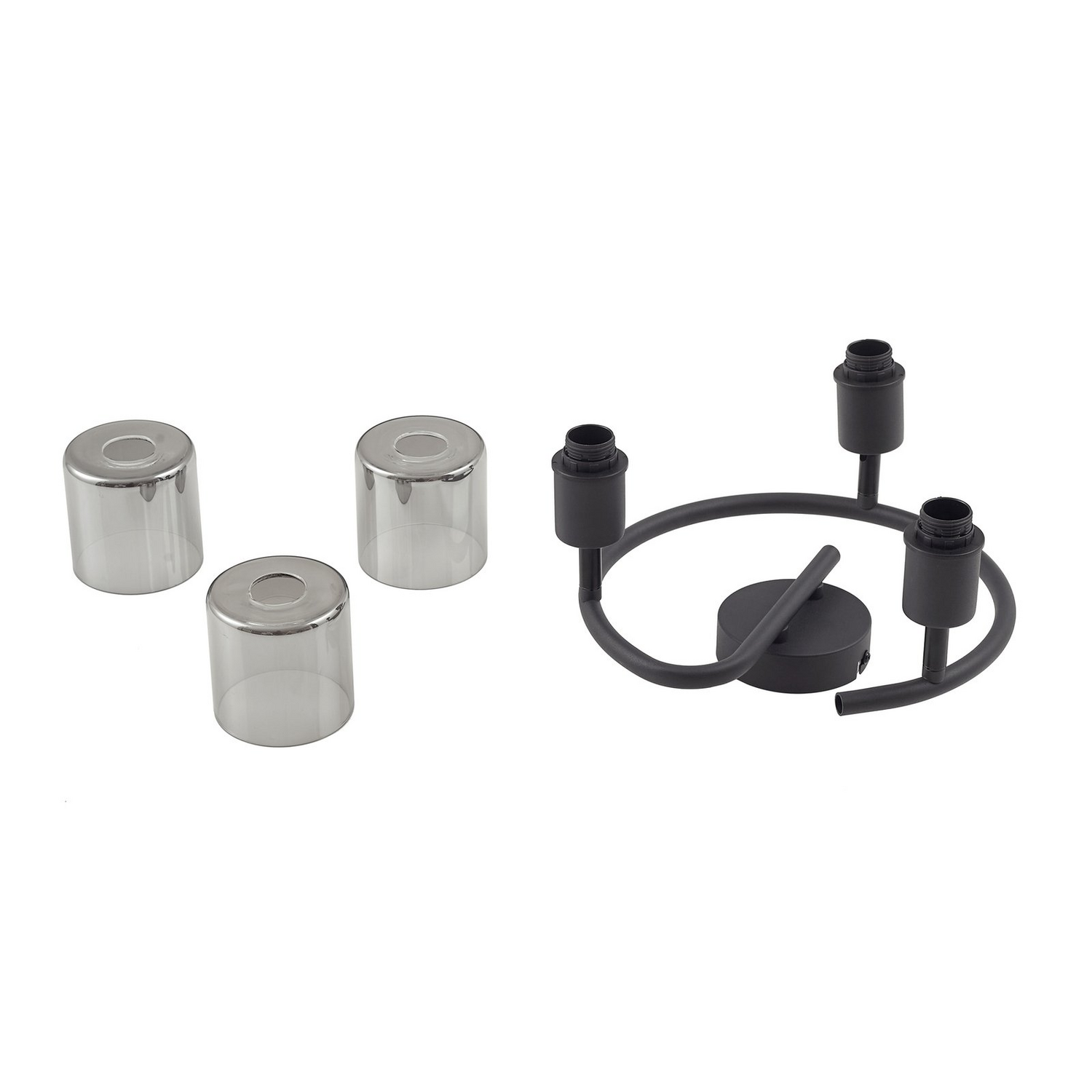 B-Ware Lindby Deckenleuchte Netty Grau 3 Flammig Glas Deckenlampe Lampe Leuchte Spot