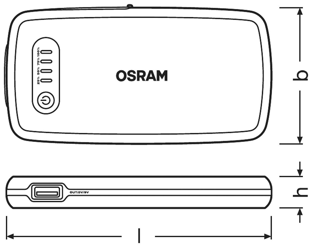 Osram Auto Schnellstartsystem Starthilfe Starthilfestrom Energiestation 12 V 150 A B-Ware