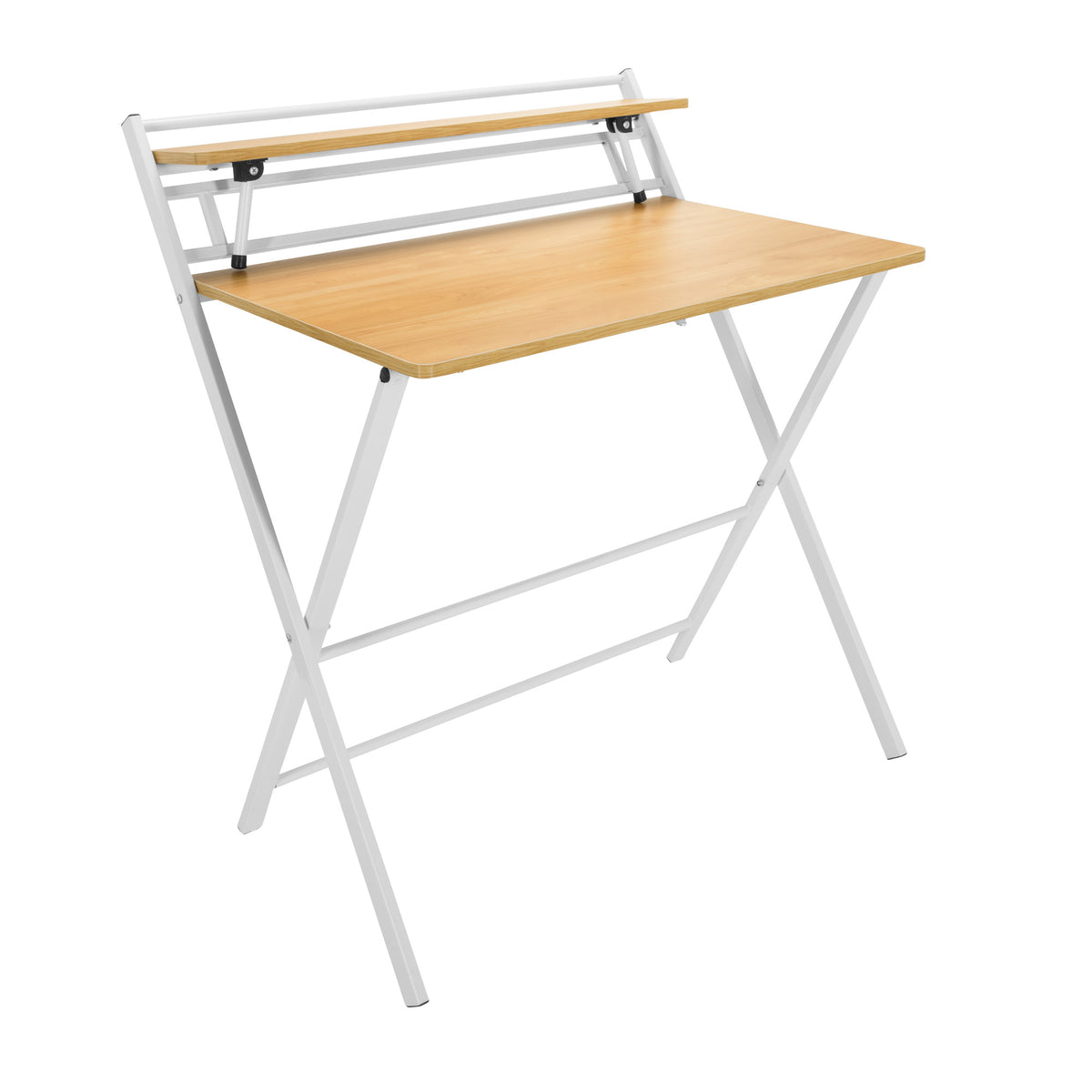 hjh OFFICE Schreibtisch Arbeitstisch EASY CLAP Klapptisch Eiche hell Weiß - 4064323020172