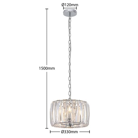 Lindby Sofia Pendelleuchte Pendelleuchte Lampe Leuchte Decke rund Ø 33cm 3-flamm