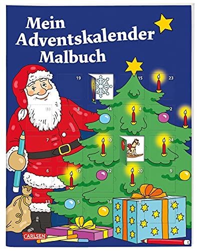 B-Ware Carlsen Mein Adventskalender Malbuch Kinderbuch Weihnachten Malspaß 12 Stück - 9783551190918