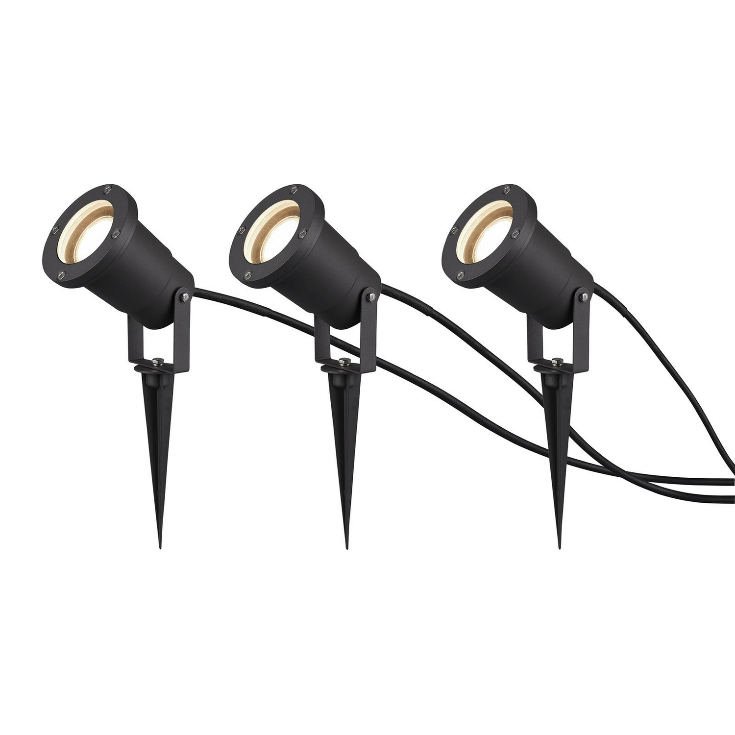 B-Ware Trio Lighting Außenstrahler Ubangi Gartenleuchte Lampe Erdspieß 3er Anthrazit369