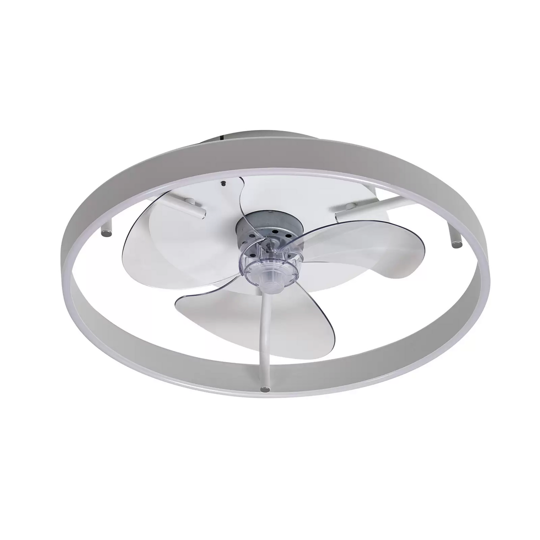 Lindby LED-Deckenventilator Momitu weiß leise Ø 14 cm Ventilator Deckenlampe