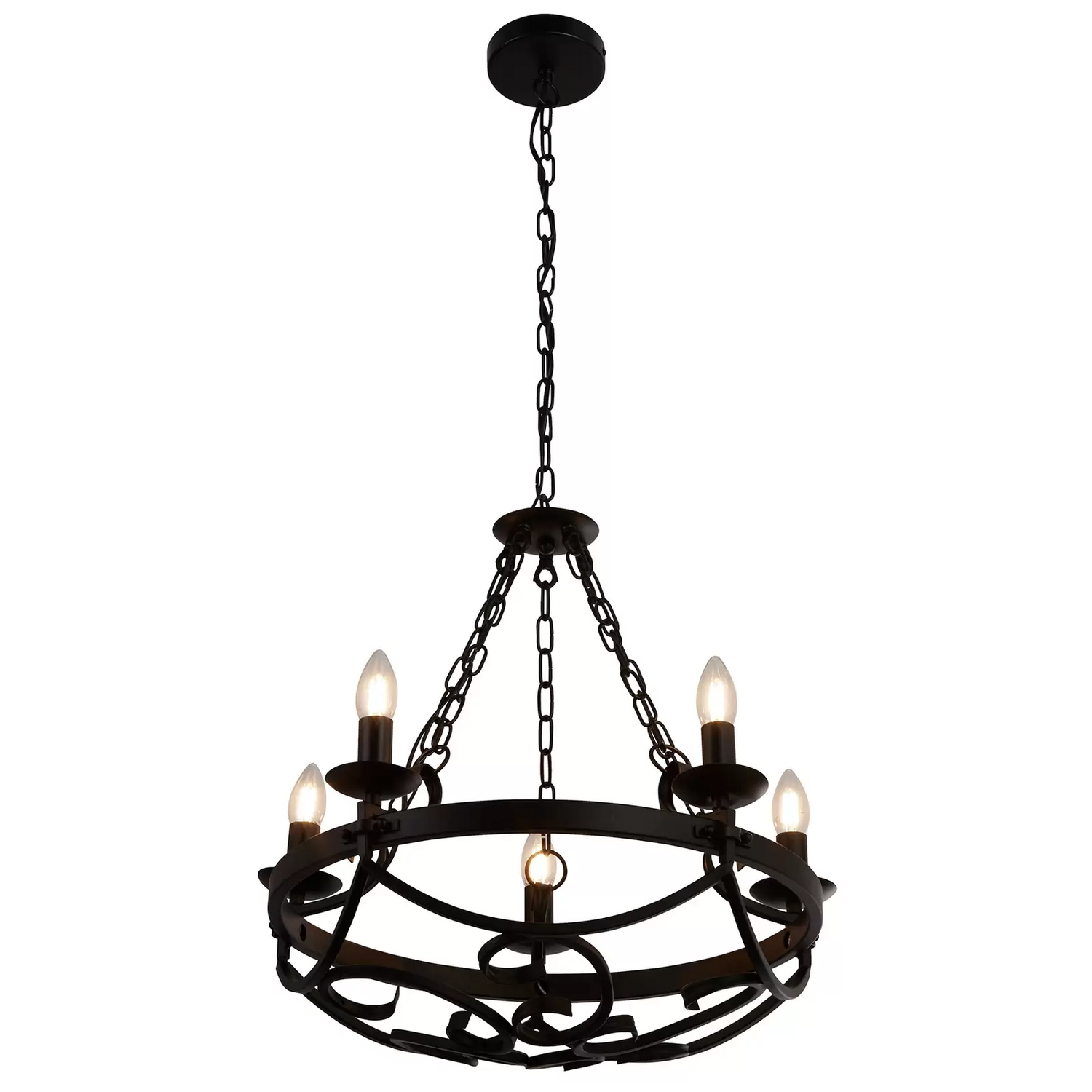 B-Ware Searchlight Kronleuchter Cartwheel Iii Fünfflammig ø 54 Cm Deckenleuchte Lampe