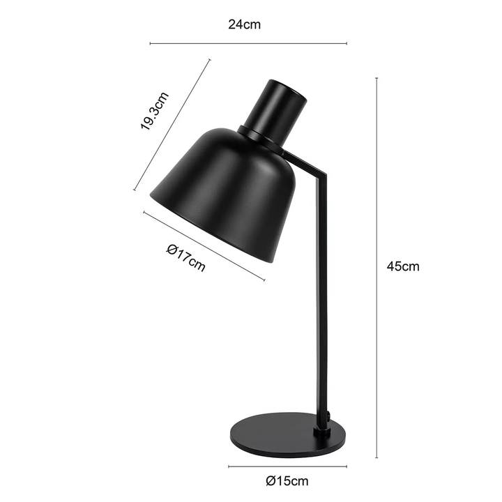 Lucande Servan Tischlampe aus schwarzem Eisen Leselampe Tischleuchte Leuchte E27