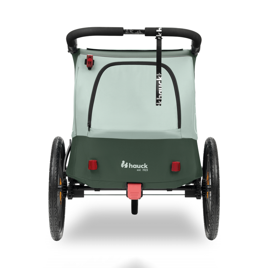 B-Ware Hauck Dryk Duo Plus Dark Green Kinderwagen Fahrradanhänger Anhänger Buggy
