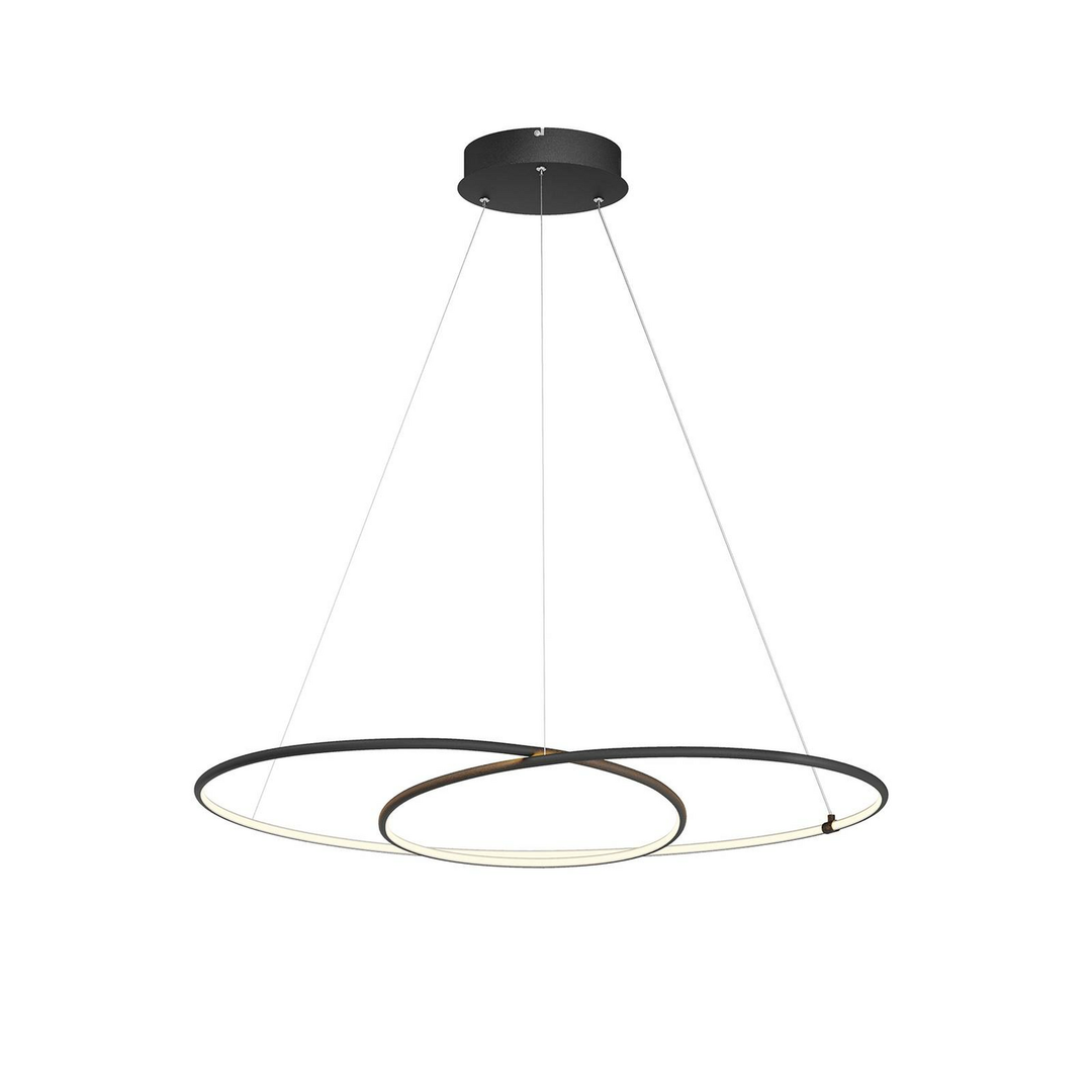 Lindby Lucy LED-Hängeleuchte Hängelampe Lampe Leuchte37 W Ø 90cm schwarz matt