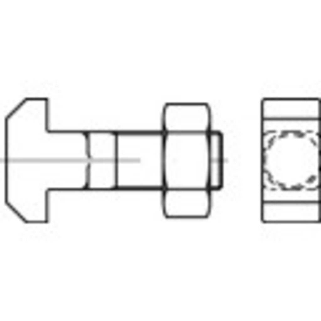 B-Ware Toolcraft Hammerkopfschrauben Edelstahl M8 60 Mm Vierkant Din 186 Stahl 25 St.