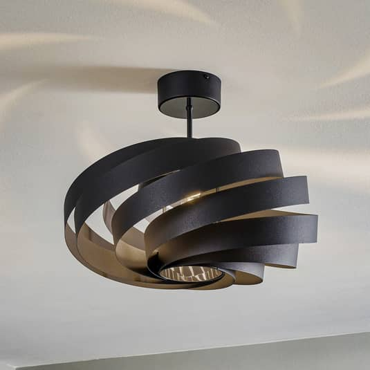 Euluna Deckenlampe Vento Deckenleuchte Lampe Leuchte Wohnzimmer Ø 50 cm schwarz