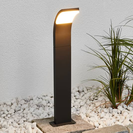Lucande Timm LED-Wegeleuchte 60 cm Gartenleuchte Außenleuchte Wegelampe LED grau