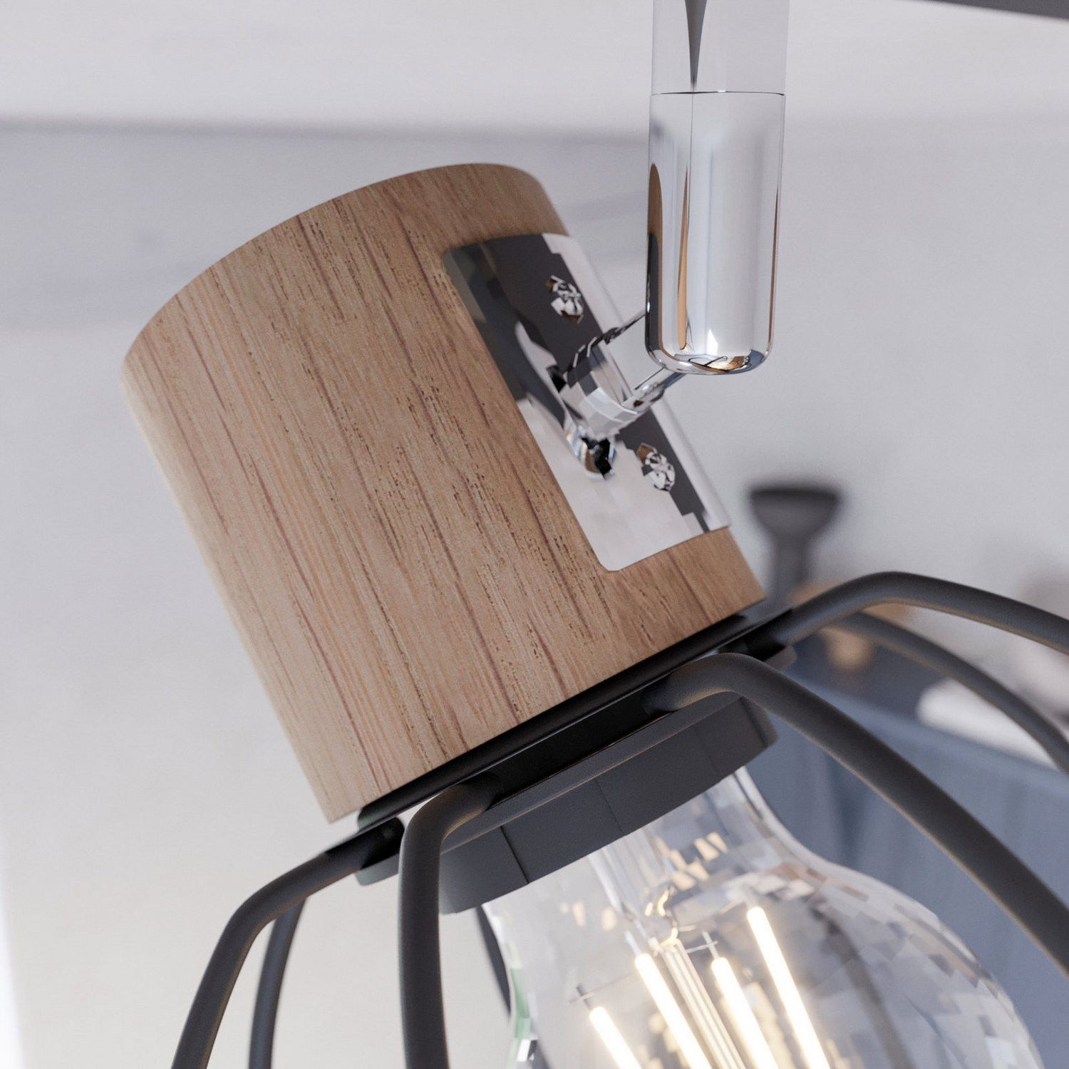 Envostar Fence Deckenleuchte Metall Holz 3 Fl. Deckenlampe Lampe Leuchte Spot B-Ware - 4251911721171