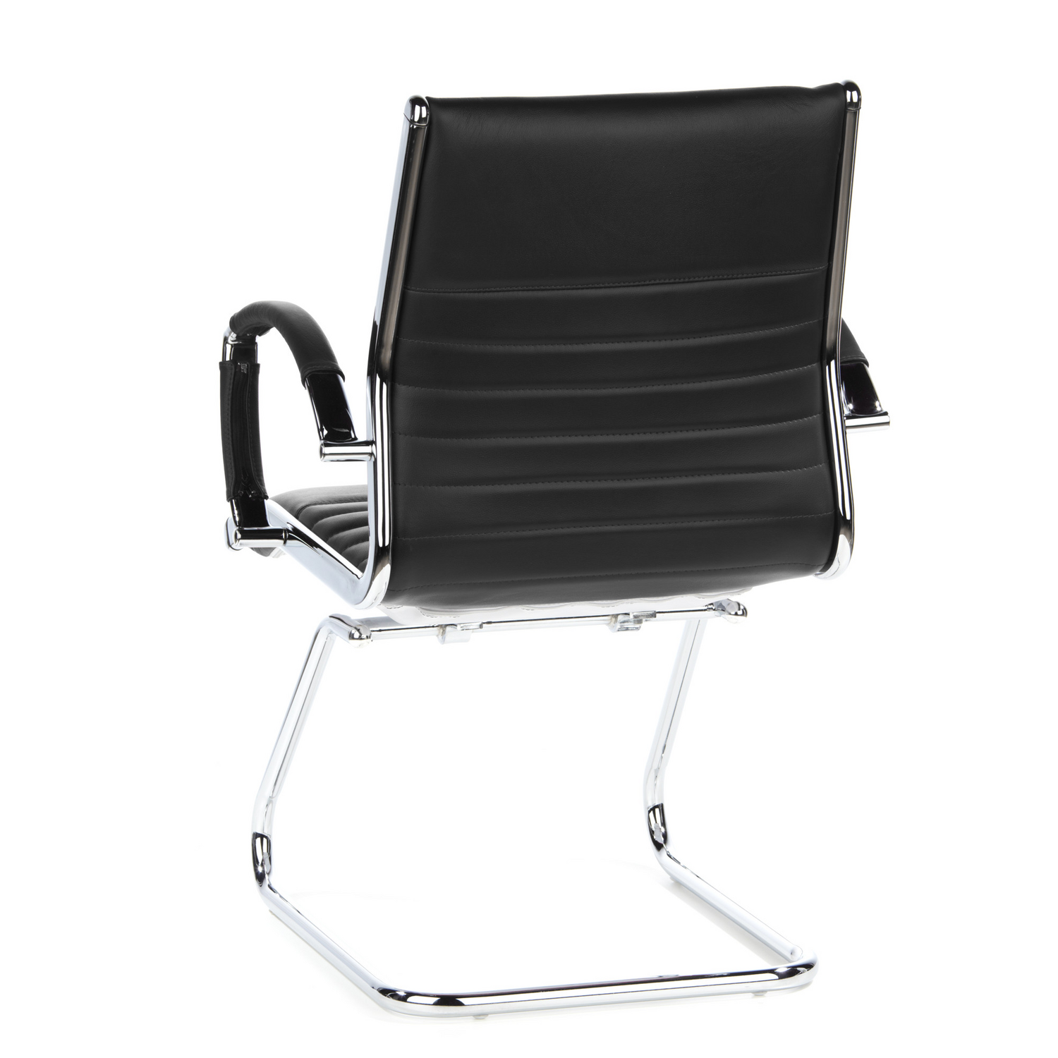 B-Ware Hjh Office Konferenzstuhl Freischwinger Stuhl Parma V Sitz Leder Schwarz Ch64