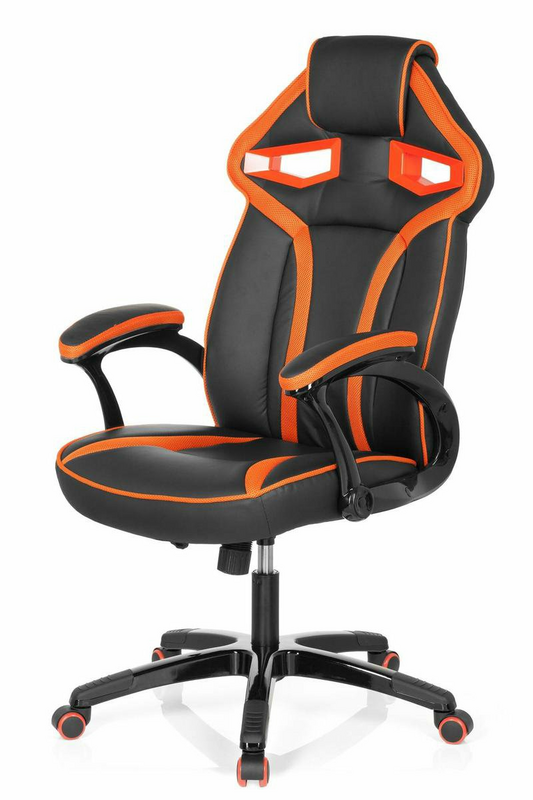 Hjh Office Gaming Stuhl Bürostuhl Guardian Schwarz Orange Kunstleder B-Ware - 4251084654344