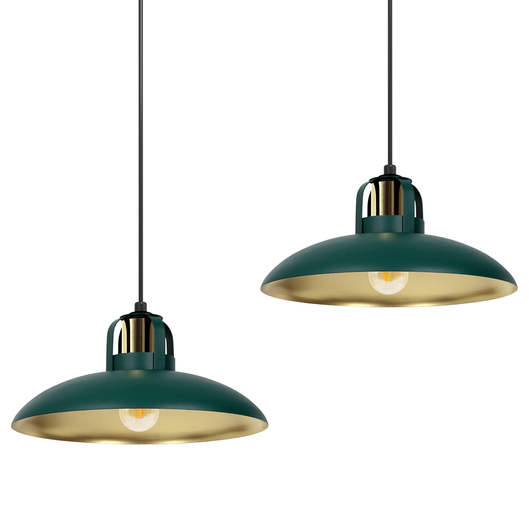 B-Ware Milagro Hängeleuchte Felix Grün/Gold 2 X E27 Hängelampe Lampe Leuchte Spot Licht