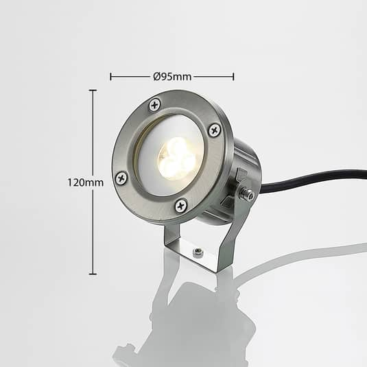 Lindby LED-Außenstrahler Außenlampe Lampe Leuchte Mathis Erdspieß IP65 Edelstahl