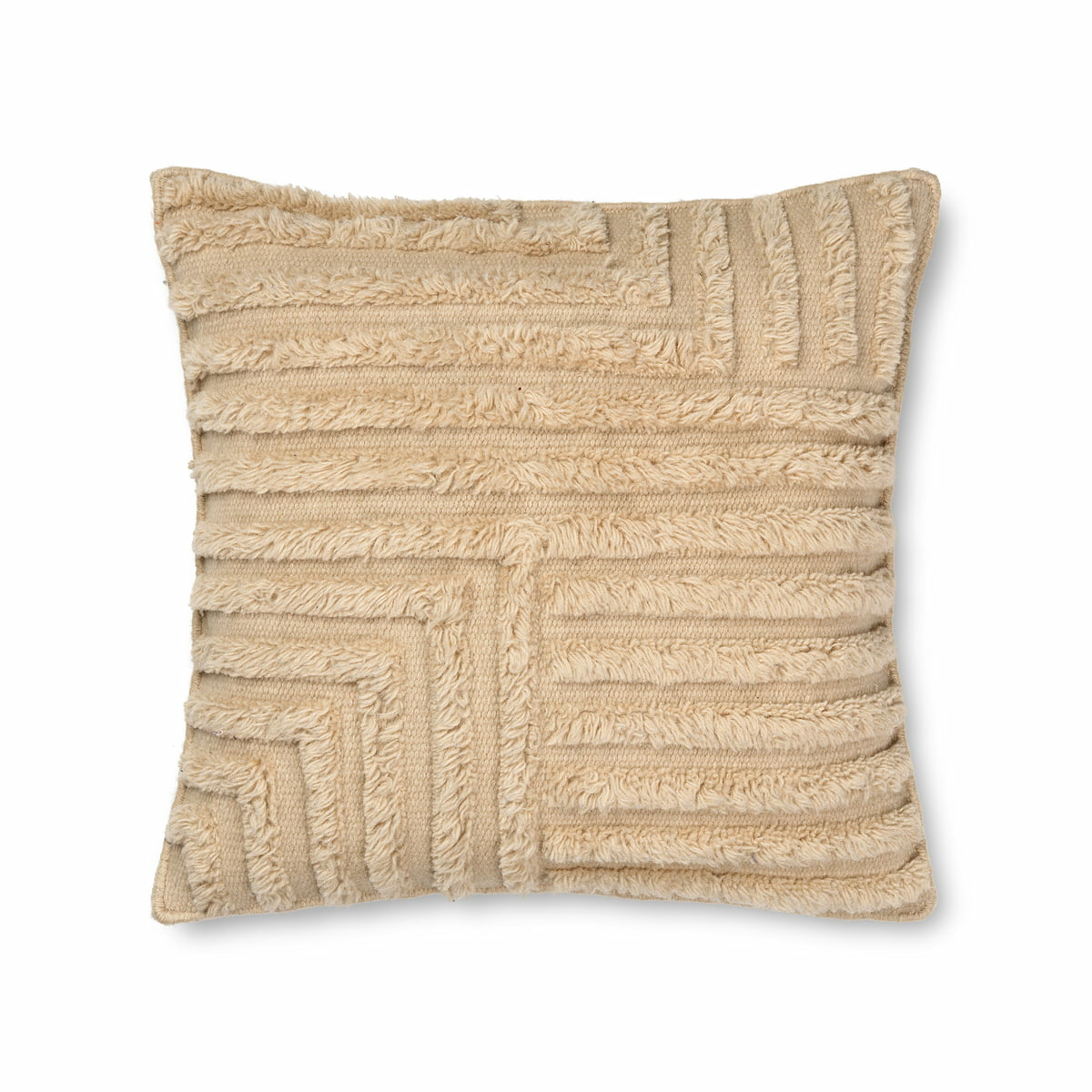 Ferm Living Crease Kissen Wolle Dekokissen Kuschel Sofakissen 50x50cm Light S478 B-Ware