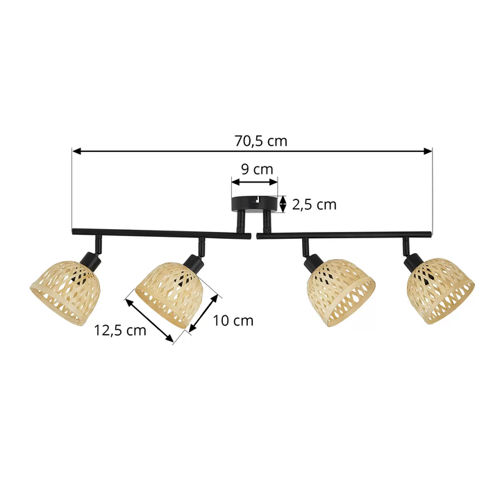 Lindby Youstin Bambus Deckenspot Deckenlampe Deckenleuchte Lampe Leuchte Spot B-Ware