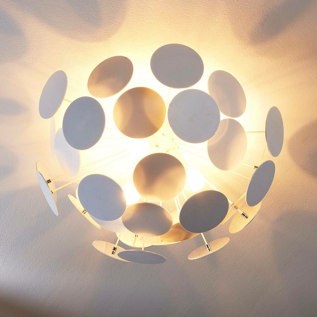 Lindby Deckenlampe Kinan Wohnzimmerleuchte Designer Dekoleuchte E14 weiß chrom