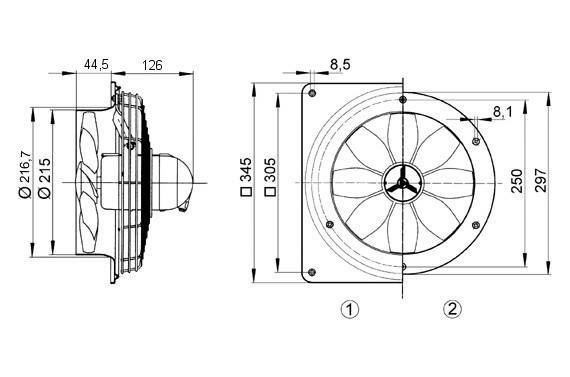 Maico Ventilatoren Wandlüfter Belüftungstechnik Deckenlüfter Ablüfter 440 m³/h