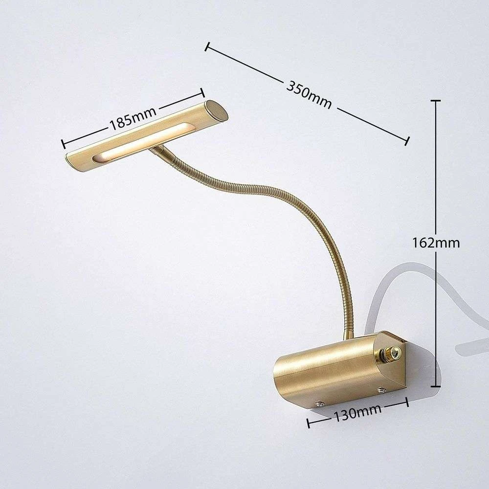 B-Ware Bilderleuchte Bilderlampe Led Flexarm Leuchte Lampe Rakel Messing Matt Dimmbar