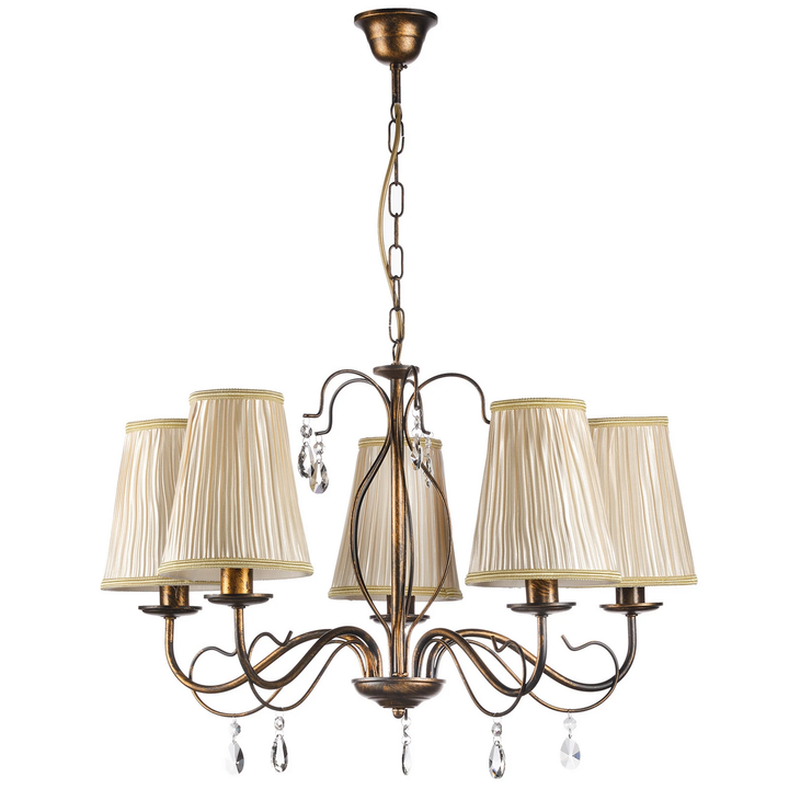 Kronleuchter Delia bronzefarben 5-flammig Ø 68 cm Deckenlampe Deckenleuchte Spot