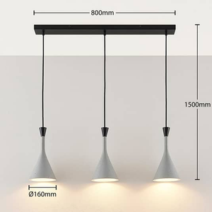 B-Ware Lindby Hängeleuchte Hängelampe Lampe Leuchte Flynn Fürs Esszimmer Grau 3 Flg.999