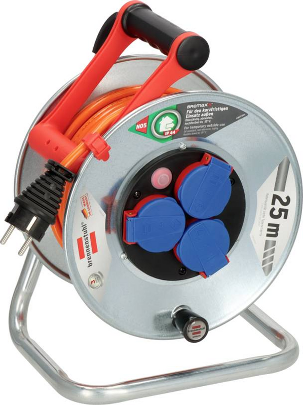 B-Ware Brennenstuhl 1198740 Kabeltrommel Kabelabroller 25m Orange Schutzkontakt Stecker