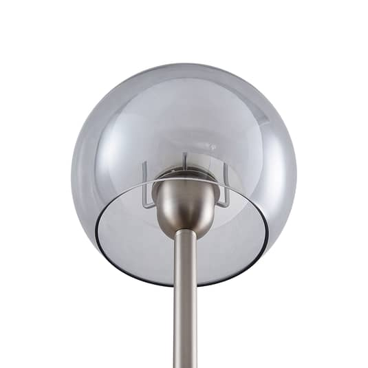 Lampadaire Lucande Kaiya, lampe sur pied, lampe avec abat-jour en verre, produit de seconde main.