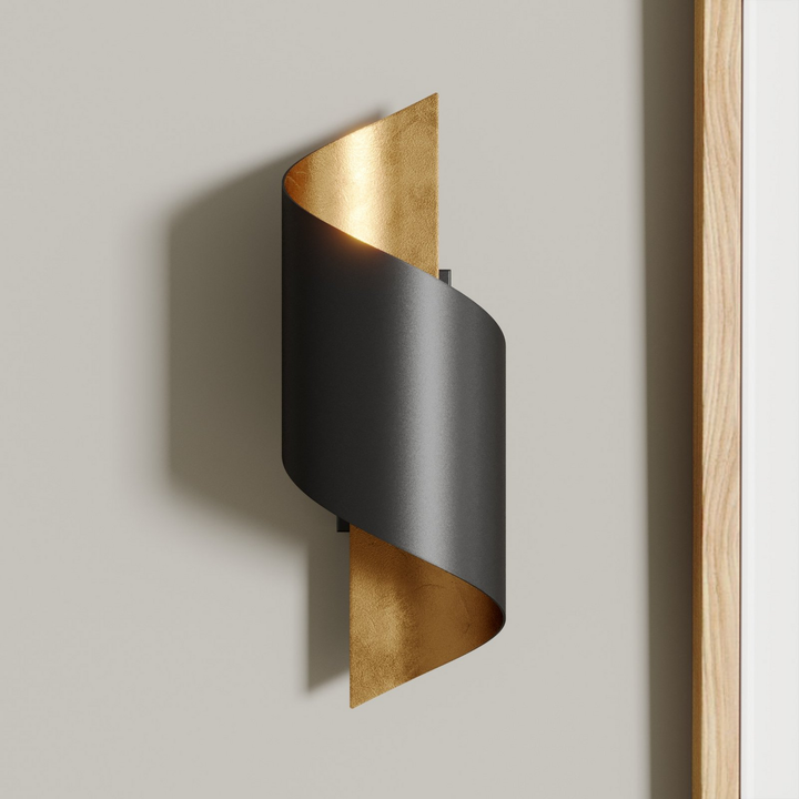 Lindby Metall-LED-Wandleuchte Wandleuchte Lampe Leuchte Desirio schwarz-gold