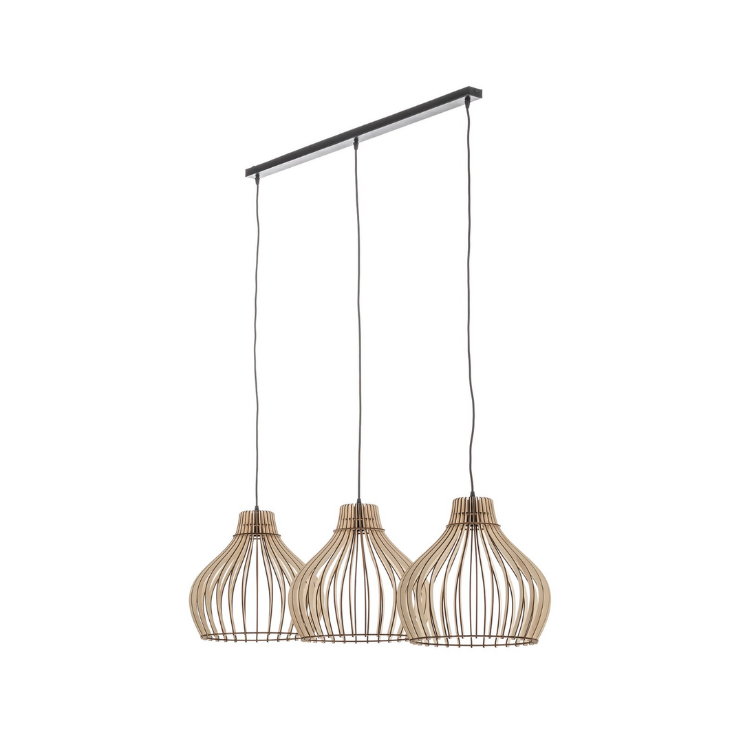 Euluna Barrel Hängeleuchte Deckenlampe Pendelleuchte Lampe E27 Holzschirm H54 B-Ware