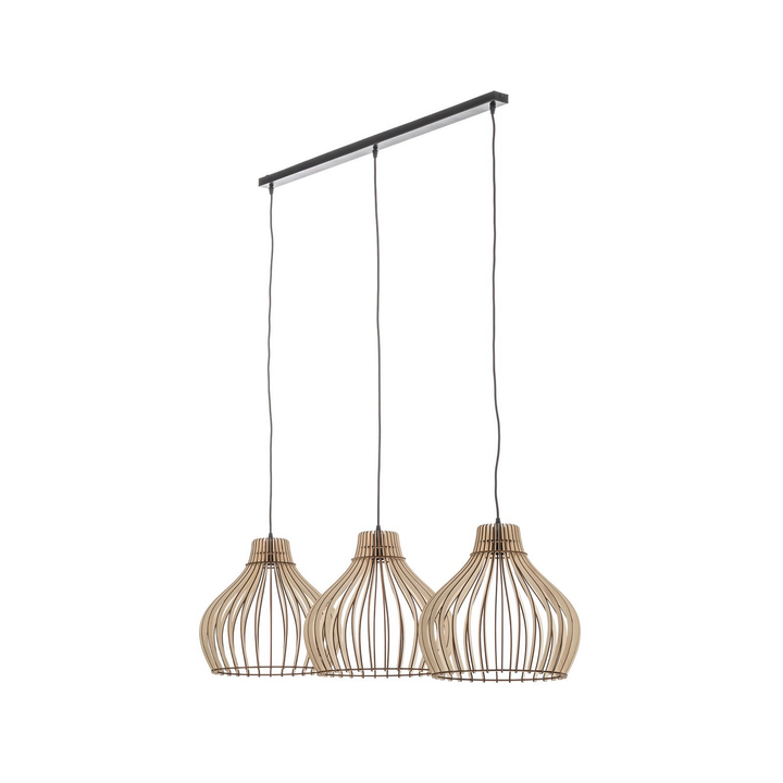 Euluna Barrel Hängeleuchte Deckenlampe Pendelleuchte Lampe E27 Holzschirm H54 B-Ware