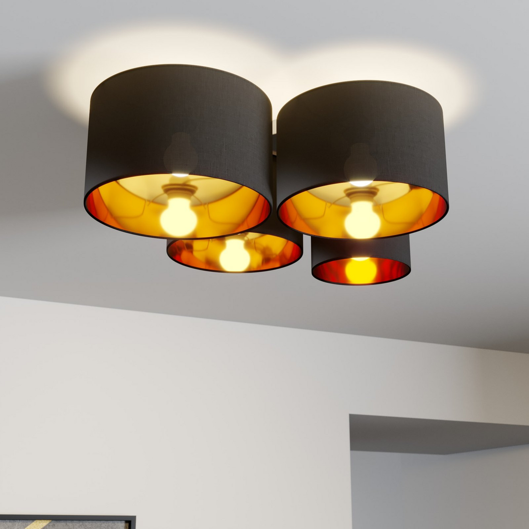 Lindby Laurenz Deckenlampe Wohnzimmerleuchte Deckenlampe Deko Stoffleuchte E27 B-Ware