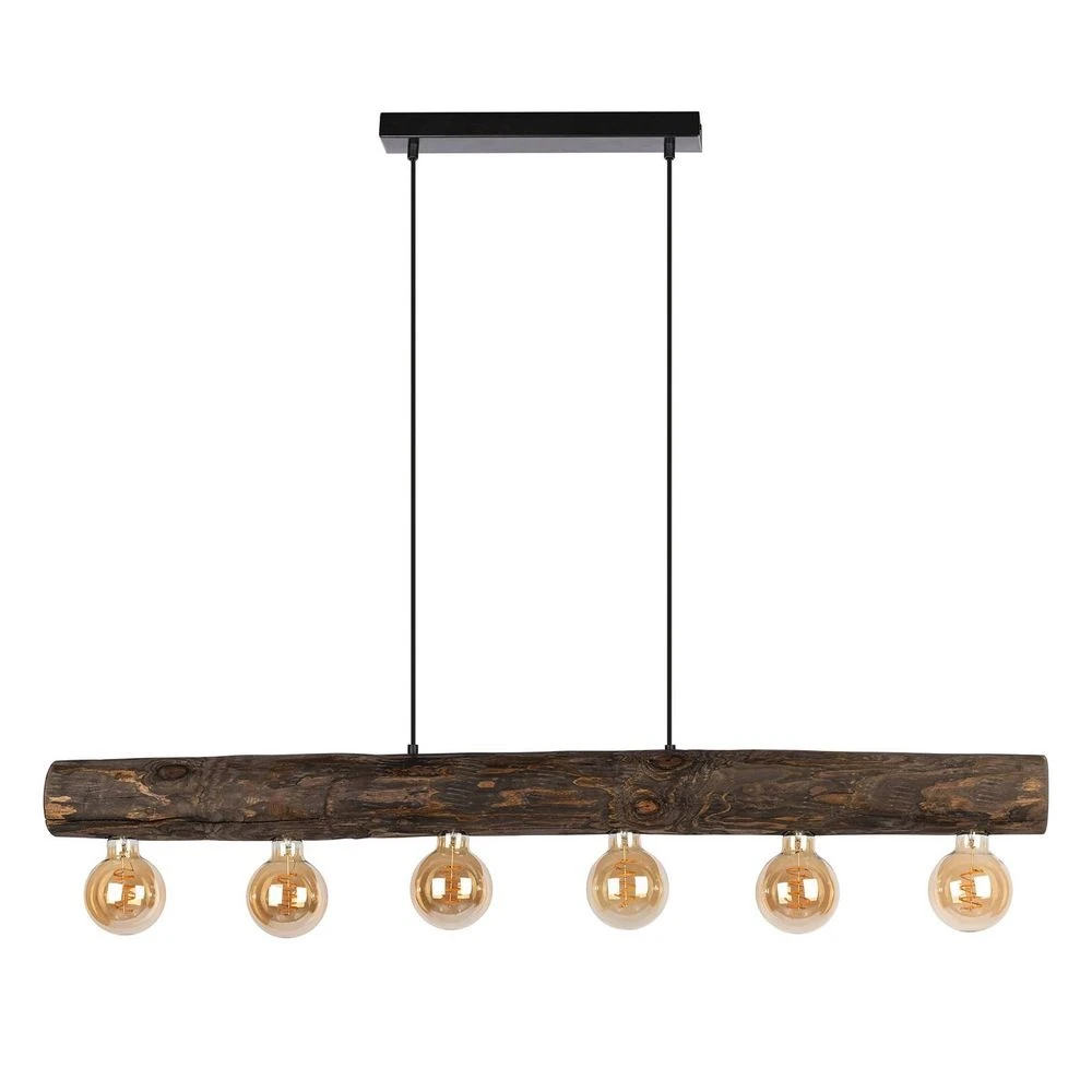 Envostar Beam Hängelampe 6 Flammig Kiefer Dunkel Hängeleuchte Leuchte Lampe Spot B-Ware - 4251911754612