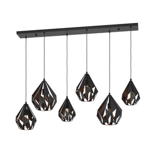 B-Ware Eglo Hängeleuchte Carlton 1 Hängeleuchte Deckenlampe Leuchte 6 Fl Schwarz Kupfer